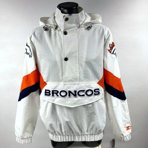 DENVER BRONCOS Starter Half Zip Jacket WHITE   2X SPRING 2023